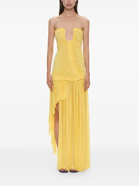 Christopher Esber Orion ruched-bodice maxi dress Yellow 26013744