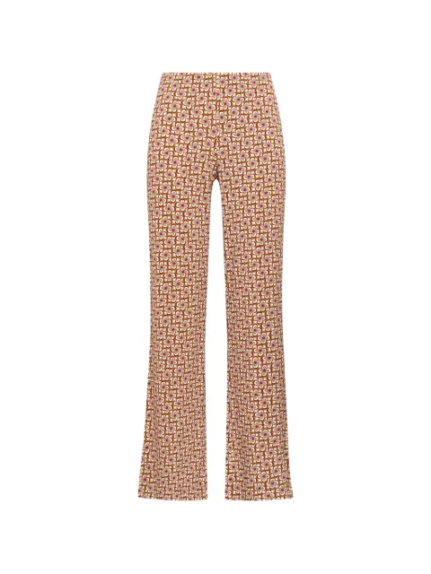 MALIPARMI flared print trousers Brown JH400970675A4157