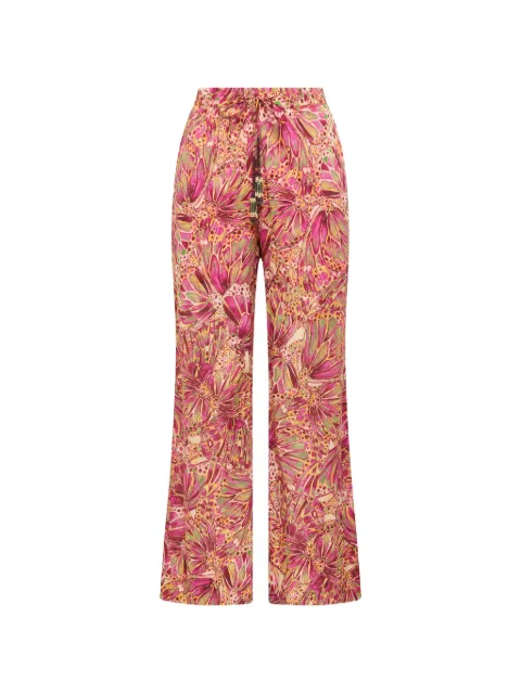 MALIPARMI Sweet Butterfly beaded-detail printed trousers Pink JH805415217B7008