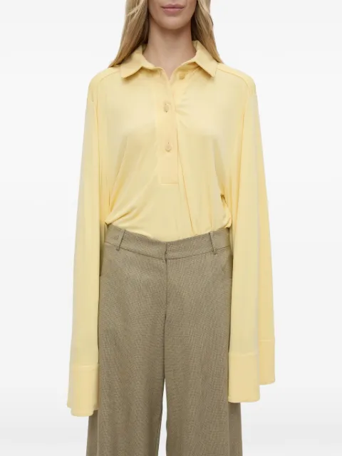 Christopher Esber Deconstruct long-sleeve polo shirt Yellow 26011931BUTTER