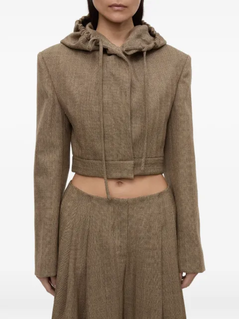 Christopher Esber Plinth herringbone hooded jacket Brown 26016844