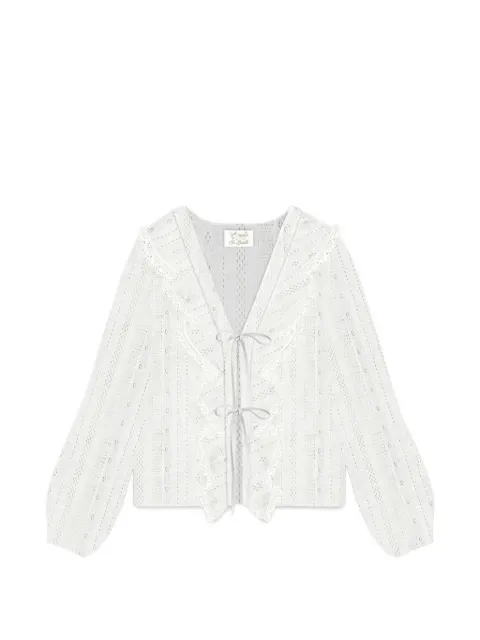 MC2 Saint Barth lace striped shirt White EVI0001