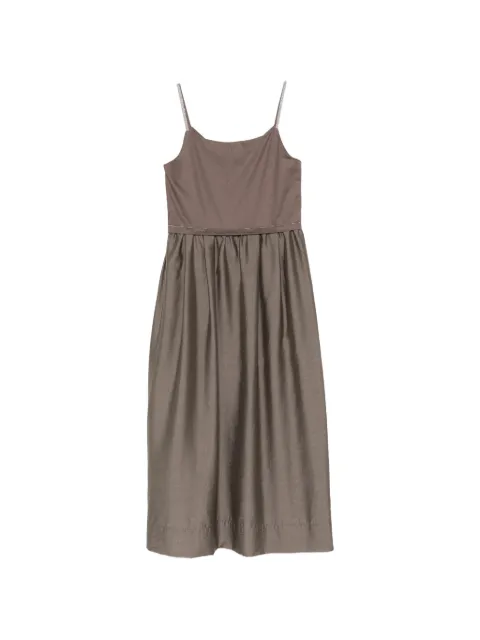 Peserico monili-chain sleeveless midi dress Brown A025101979A