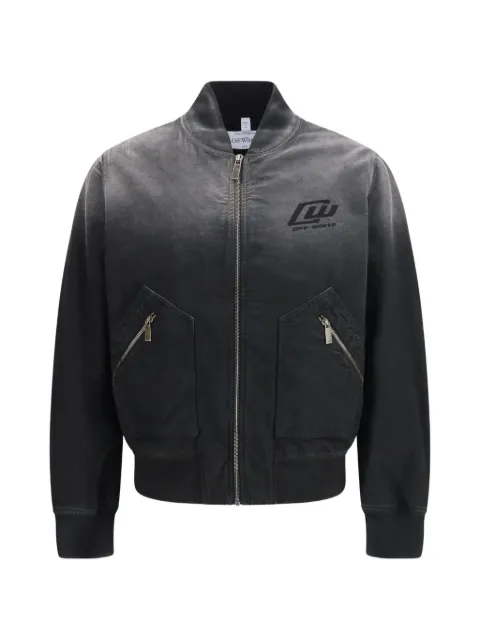 Off-White logo-print bomber jacket Grey 44XEH05OS26F001001