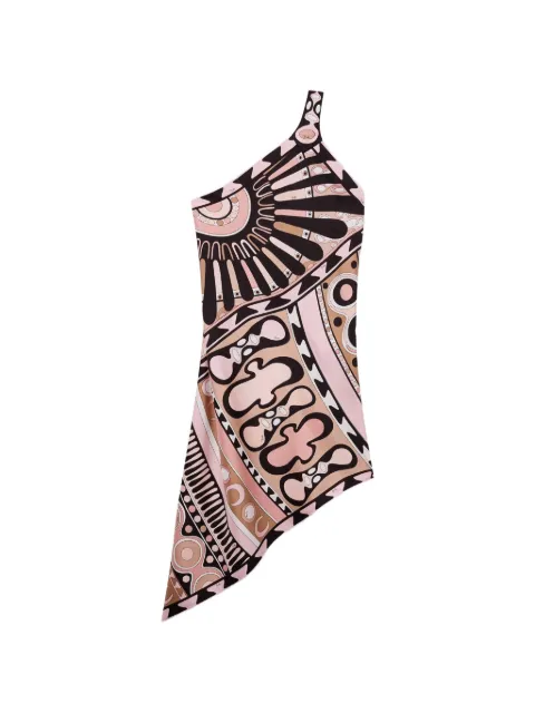 PUCCI Soleil print one-shoulder silk dress Pink 6HRG586H882