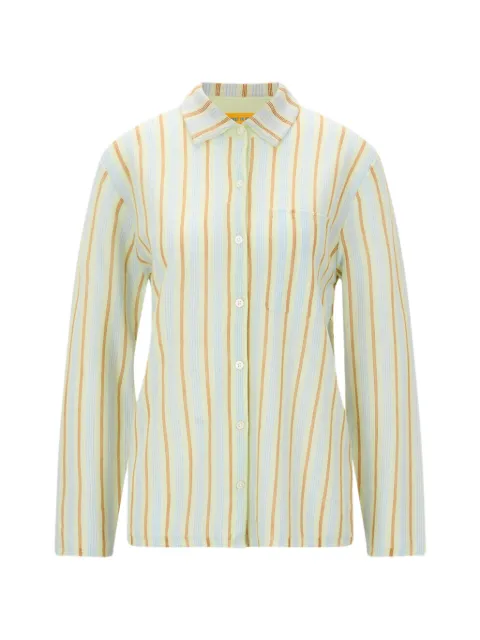 Guest In Residence striped chest-pocket shirt Green W39311WFLMWSHCO