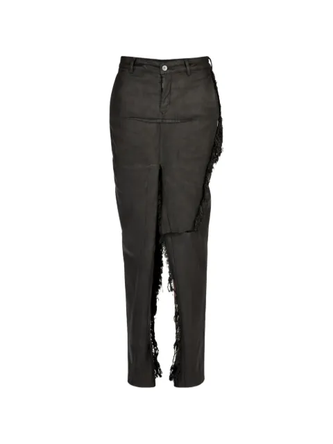 Rick Owens DRKSHDW fringe slit maxi skirt Black DS01F4340SDBK