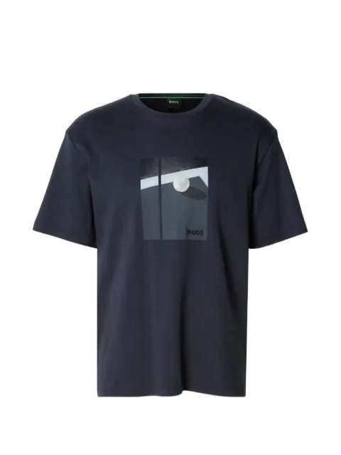 BOSS Join Relaxed GRX round-neck printed T-shirt Blue 50554365