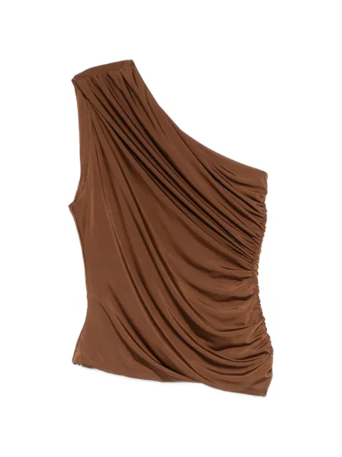 MARSEM one-shoulder gathered top Brown DEMAVEN3SS26LYCRA