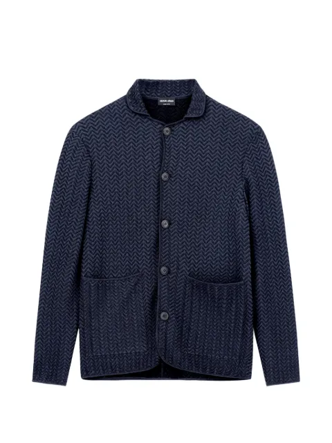 Giorgio Armani chevron-patterned jacket Blue GM003297AF25081FC041