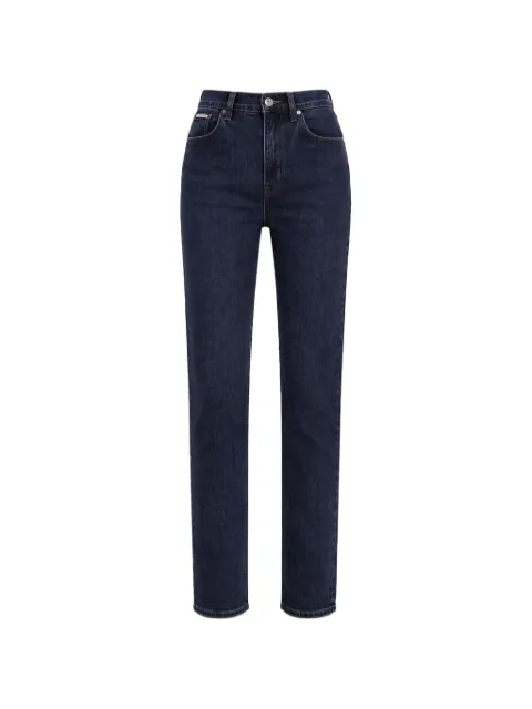 Calvin Klein mom-fit straigt-leg logo jeans Blue LV047F492GE5D