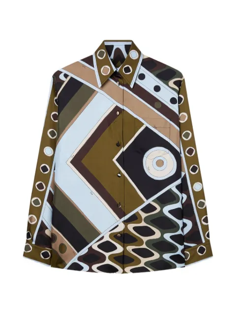 PUCCI Vivara print silk shirt Green 6HRJ106H853