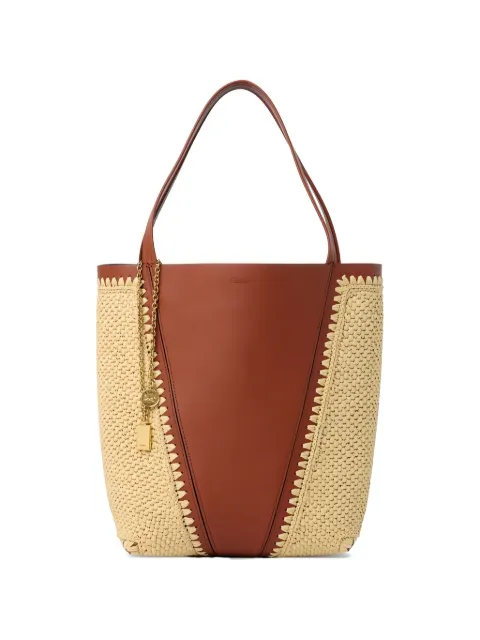 Chloé logo-detail charm-detail tote bag Brown CH26US811R60