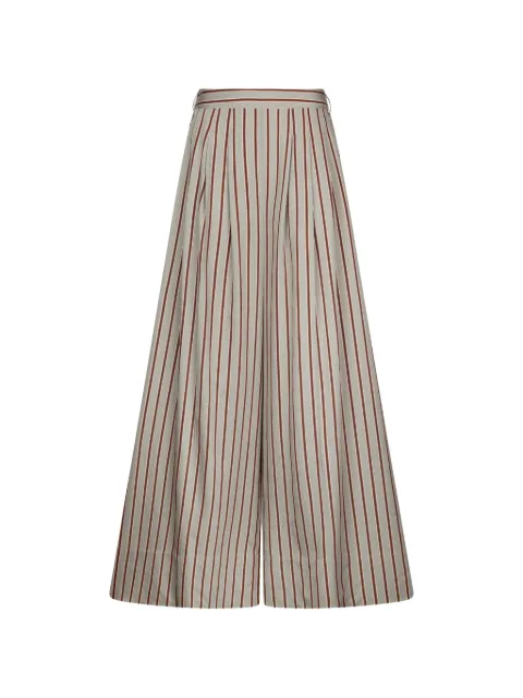 LIU JO striped rayon trousers Green CA6089T553A