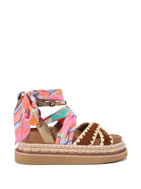 Kurt Geiger London Orson cross scarf sandals Brown 5597336219