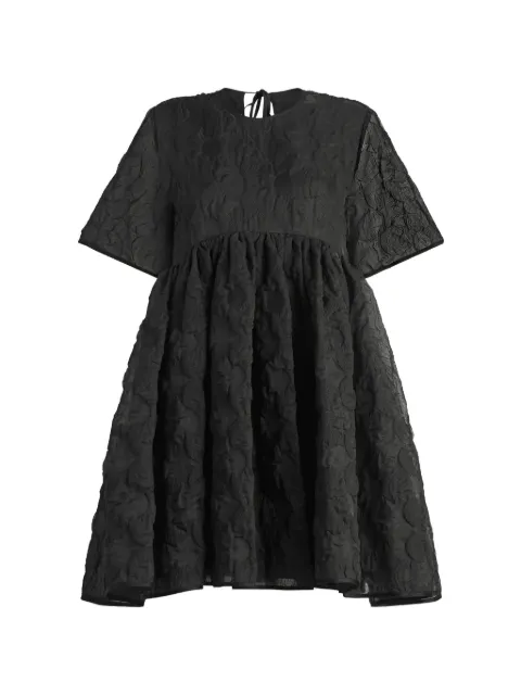 Cecilie Bahnsen Britney textured short-sleeve cotton mini dress Black 425RTW10016PS26BLACK