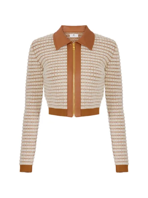Elisabetta Franchi textured zip-up cardigan Neutrals MK57T61E2