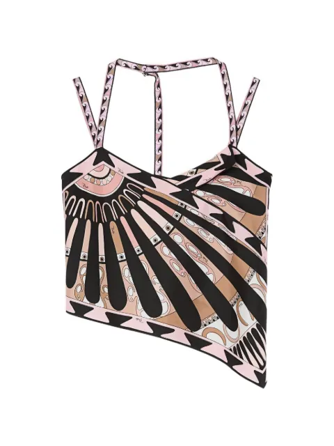 PUCCI Soleil print silk scarf top Black 6HRM476H854
