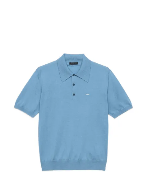 Prada superfine wool polo shirt Blue UMF148SOOO18DY