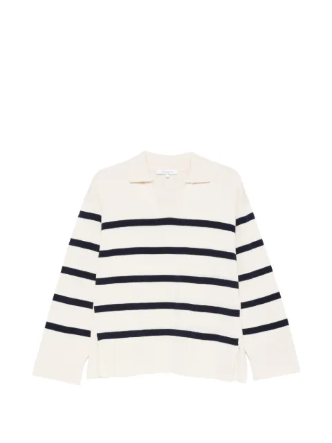 Maison Kitsuné striped open-collar sweater Neutrals QW00802KT1187