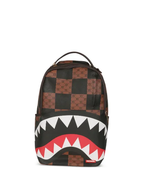 Sprayground Enlarged Check shark-print backpack Brown 910B6263NSZ