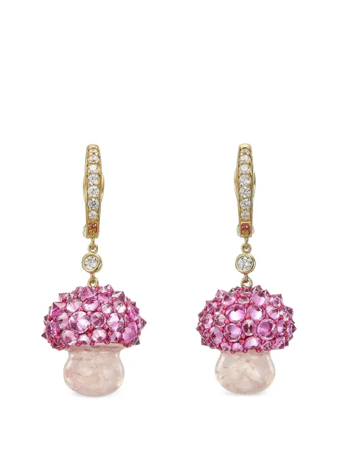 Anabela Chan Virosa rose quartz diamond and sapphire earrings Gold ACFG06ESYGRQ