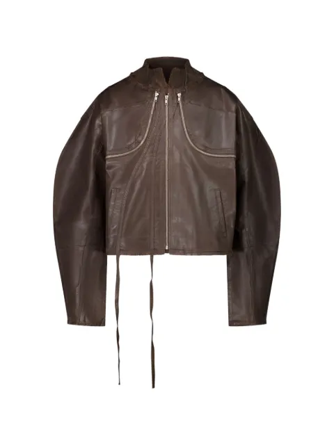 Ottolinger zip glazed denim jacket Brown 11770351703