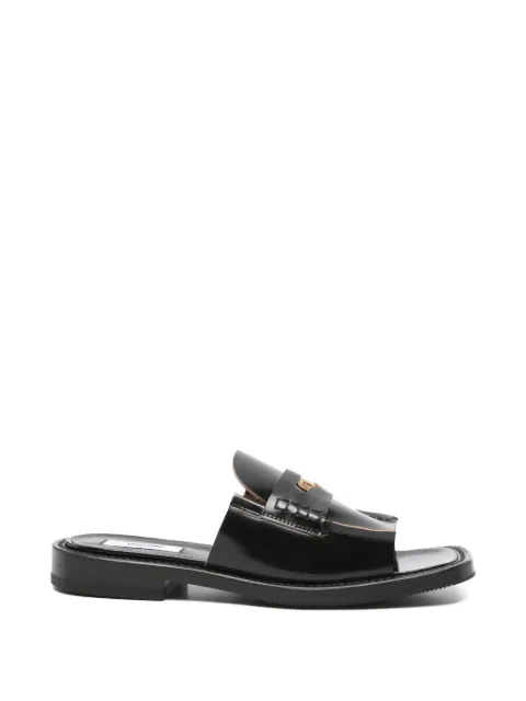 Moschino square-toe flat sandals Black MA28122M0OMH5000