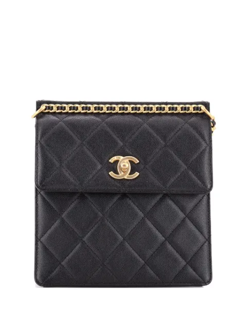 CHANEL Pre-Owned Top Chain CC Square Quilted Caviar backpack Black D9K62NW5MW30DZ78
