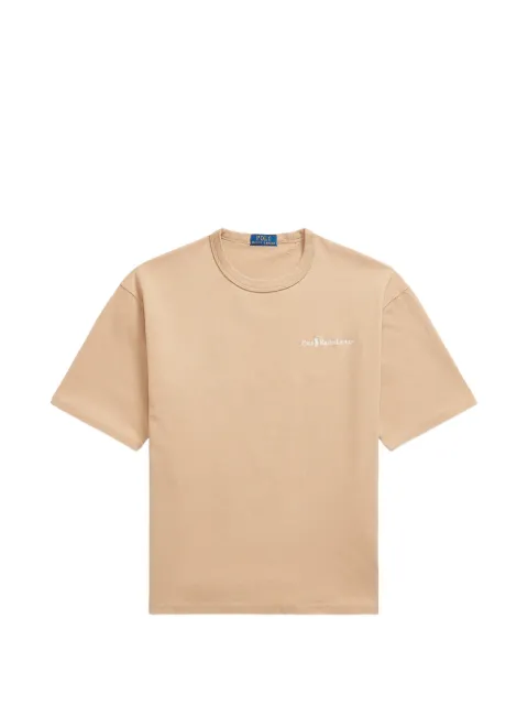 Polo Ralph Lauren logo-embroidered cotton T-shirt Neutrals 710964714500