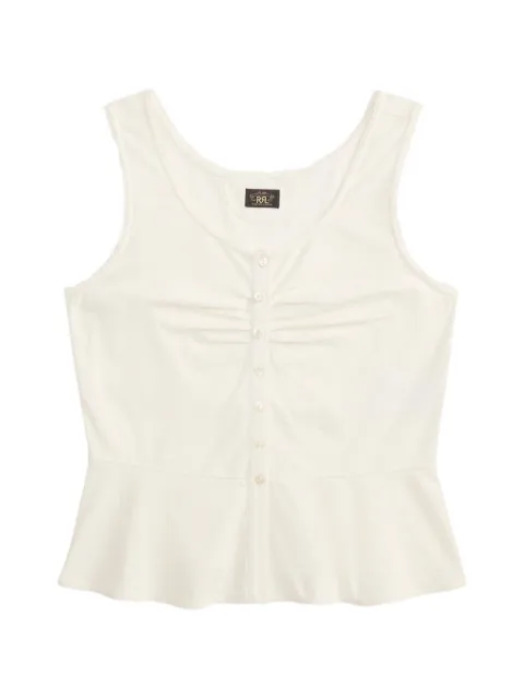 Ralph Lauren RRL button lace trim top Neutrals 282P16980