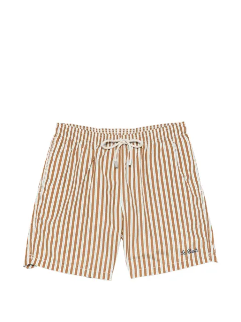 MC2 Saint Barth Lighting striped drawstring swim shorts Brown LIG0001