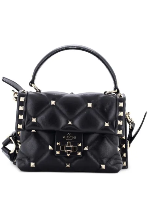 Valentino Garavani Pre-Owned Candystud Top Handle Bag Leather Mini satchel Black S5FZVGNS88OL1RFB