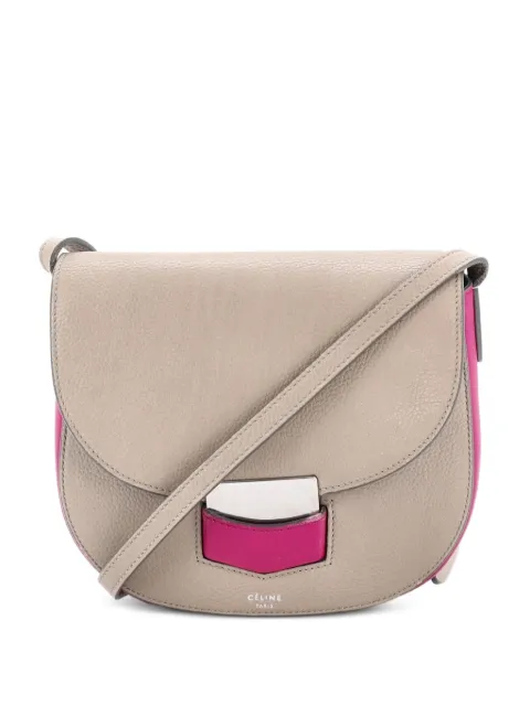 Celine Pre-Owned Trotteur Grainy Leather Small crossbody bag Neutrals Y3LQE83Y07AGV367