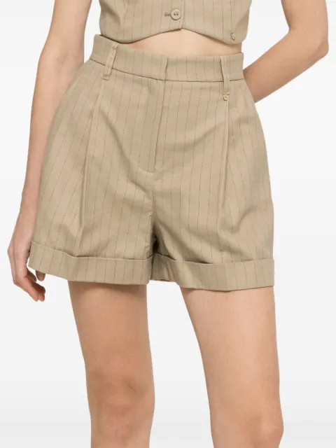 NISSA high-waisted pinstripe shorts Neutrals P16541
