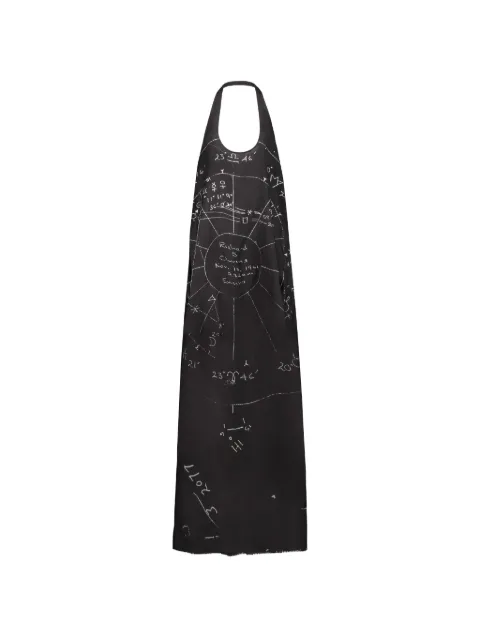 Rick Owens graphic-print halterneck dress Black RO01F6598KP1