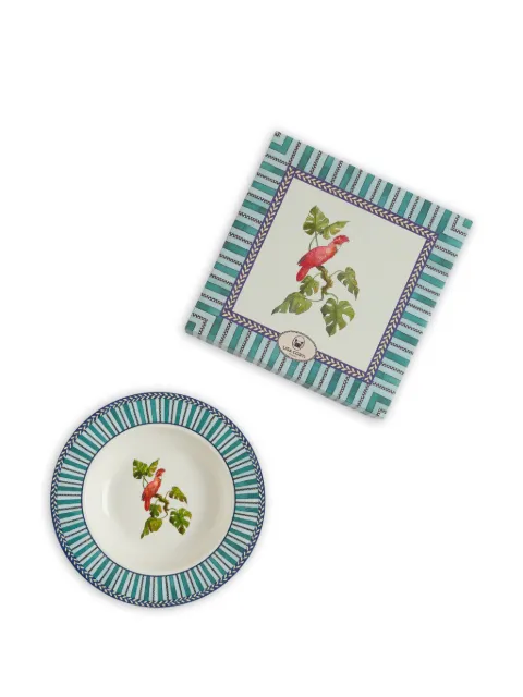Lisa Corti parrot-motif soup plate White 0SOUPLATEPCLJGP75U