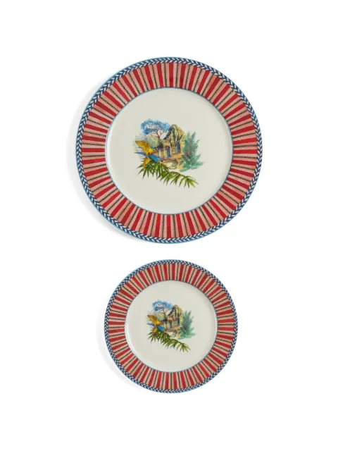 Lisa Corti Jungle Parrot porcelain plate (set of two) Red 0SETPLATEPCL2JGP40U