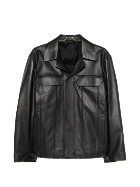 Lardini leather flap-pocket jacket Black PALUCPA66080