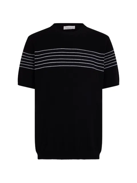 Roberto Collina stripe-pattern short-sleeve T-shirt Black 261MYA43021