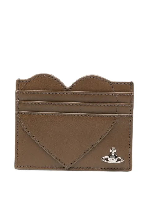 Vivienne Westwood Orb heart-patch card holder Brown 5403000MWL00B0