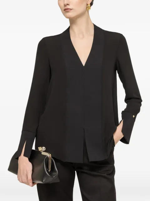 NISSA V-neck panelled top Black TOP16736BLACK