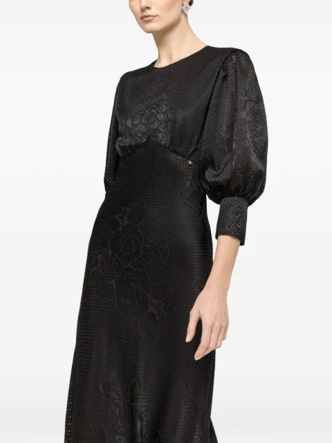 NISSA puff-sleeve midi dress Black RC16515