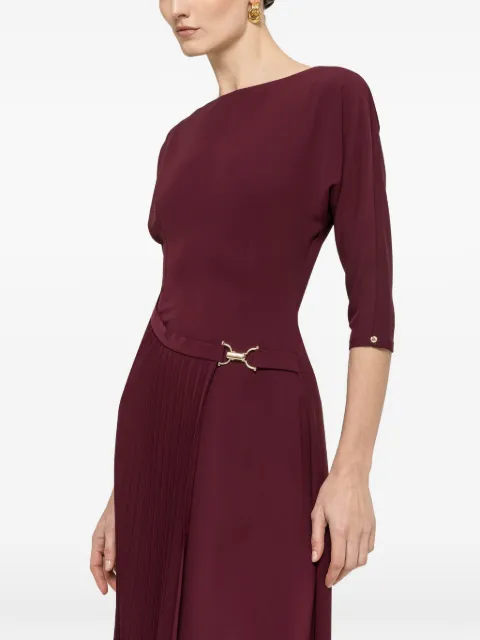 NISSA pleat-detail midi dress Red RZ16249BORDEAUX