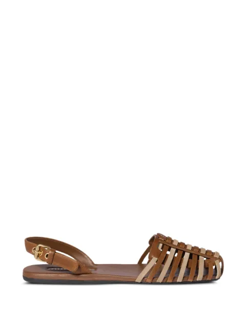 Miu Miu nappa and suede leather sandals Brown 5X610EF005MHD