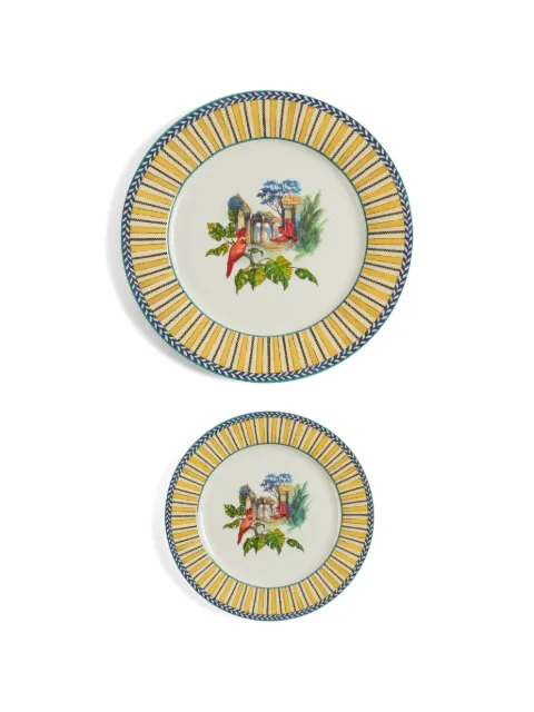 Lisa Corti Jungle Parrot porcelain plate (set of two) Yellow 0SETPLATEPCL2JGP20U