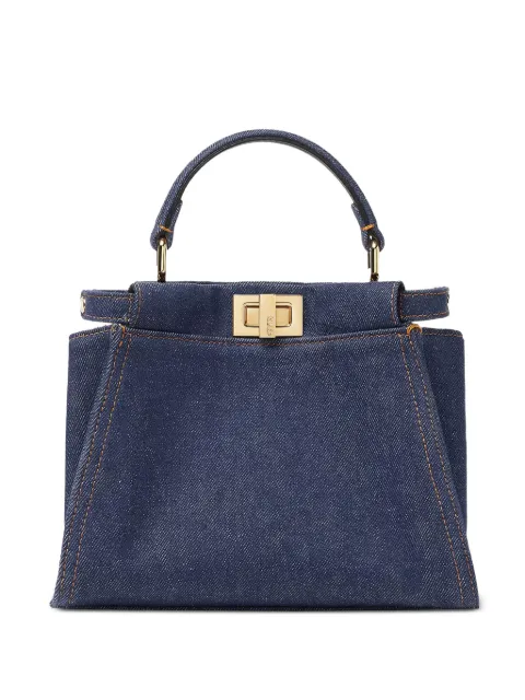 FENDI small Peekaboo top-handle tote bag Blue 8BN244AWPO