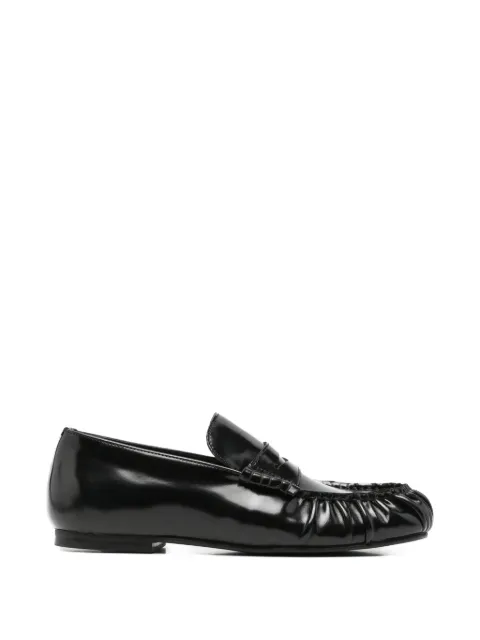 ALOHAS Aven ruched penny loafers Black S101135