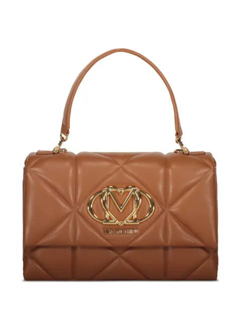 Love Moschino quilted logo hardware tote bag Brown JC4112PP1OLC0