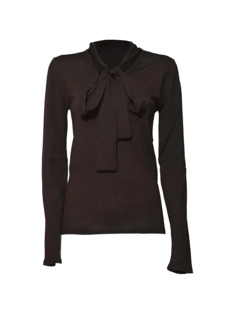 SOLOTRE bow blouse Brown M3F000369S